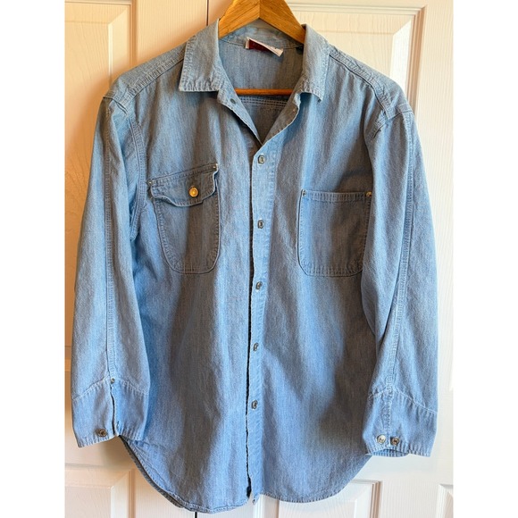 Polo Ralph Lauren Tops - Vintage 80s Polo Ralph Lauren Denim Button Down Shirt Light Wash Women 12